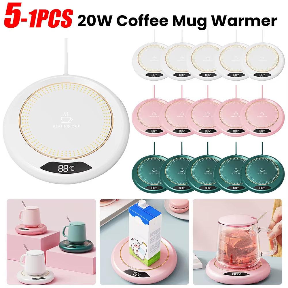 Upgrade Your Beverage Experience with the 20W USB Coffee Mug Warmer - 3 Adjustable Temperatures for Perfectly Heated Drinks!
